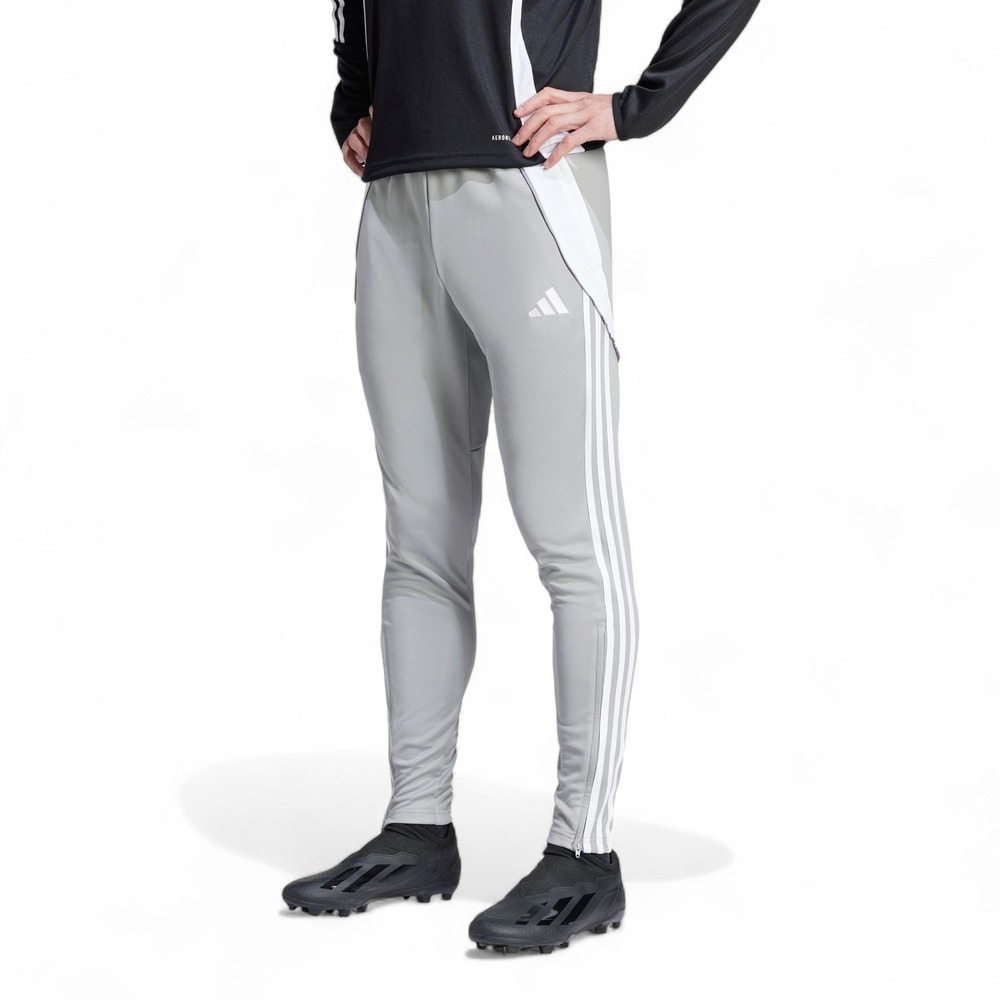 Adidas Tiro 24 Training Pants Mens‎ 2XLT Gray White 3 Stripe Tapered Joggers NEW